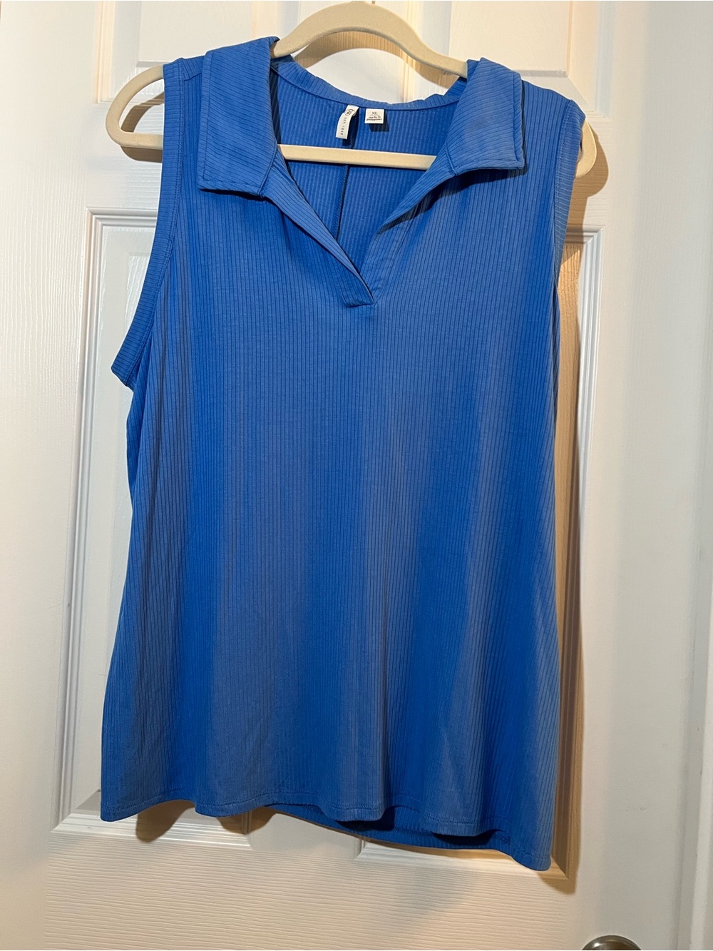 🦋 Cato Royal Blue Ribbed Collared Sleeveless Tank size xlarge